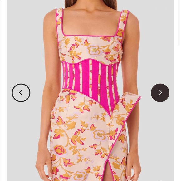 Unique Pink Midi Formal Dress - Picture 6 of 7